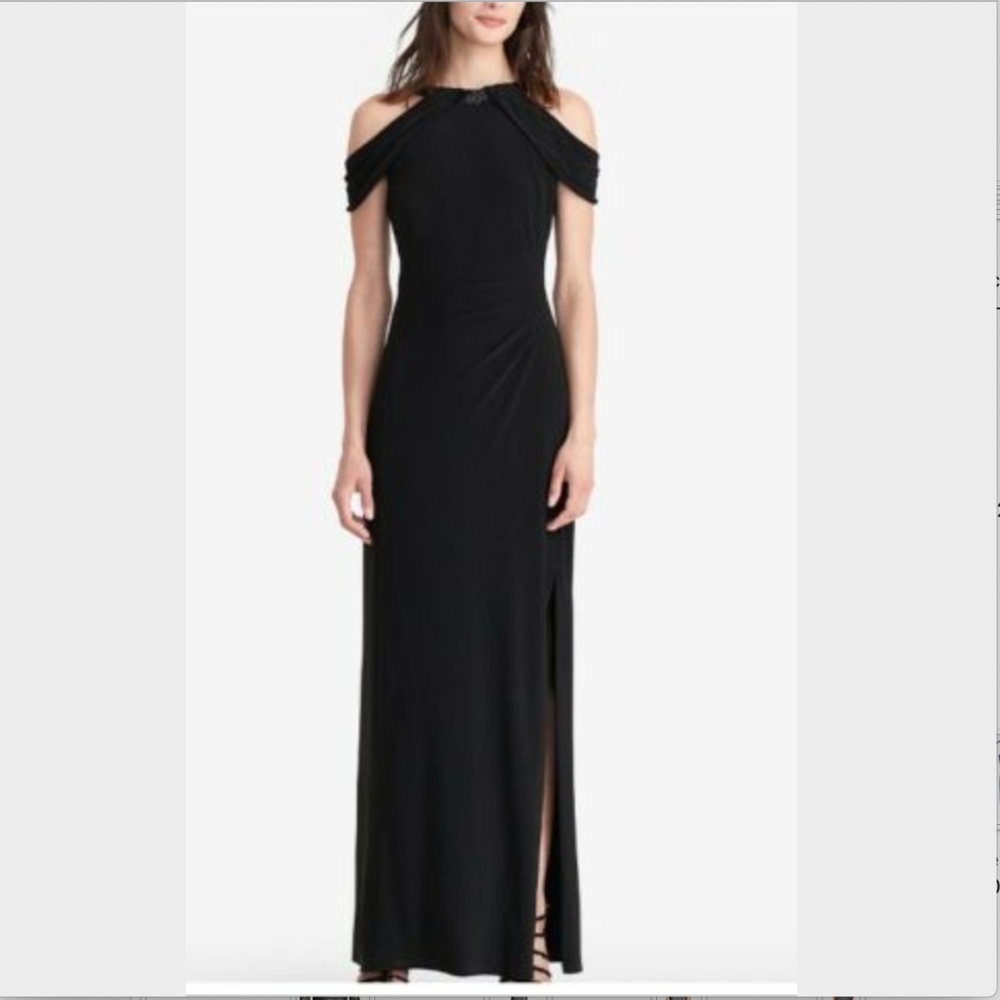 Ralph lauren 4 Black long sequin dress NWT